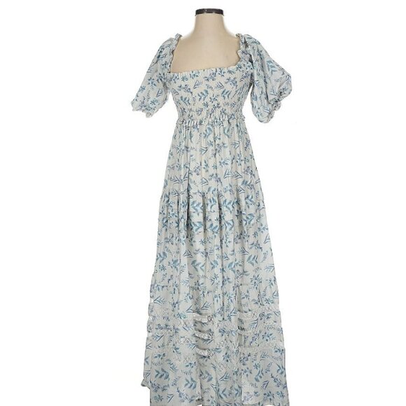 Mi Golondrina Luisa Floral Blanca Azul Small - Picture 2 of 4